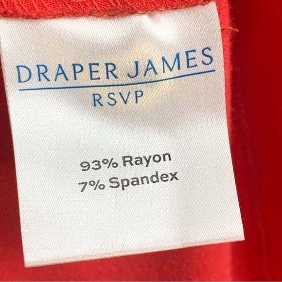 DRAPER JAMES RSVP Red Jersey Knit Fit and Flare Wrap Dress Size Medium - Picture 7 of 10
